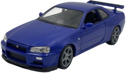 Nissan Skyline GT-R R34 model 24108 WELLY 1:24 blue