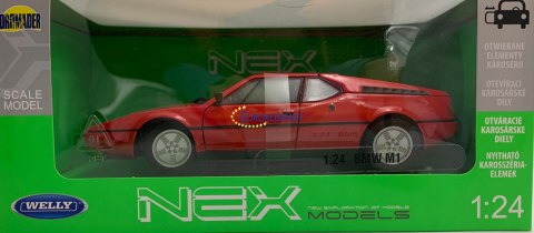 BMW M1 red samochód model 24098 Welly 1:24