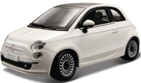 Fiat 500 white 1:24 metalowy Bburago 22106 Fiat 500 white 1:24 metalowy Bburago 22106