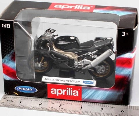 APRILIA RSV 1000R Factory 1:18 Welly metalowy