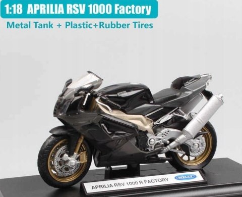 APRILIA RSV 1000R Factory 1:18 Welly metalowy