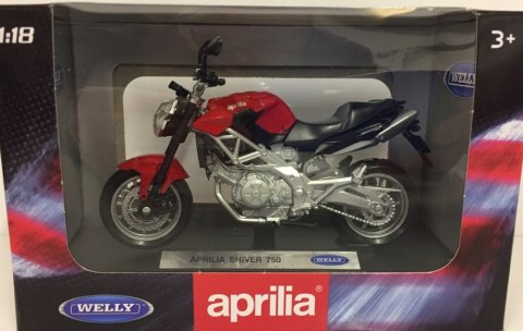 APRILIA Shiver 750 motocykl 1:18 Welly metalowy APRILIA Shiver 750 motocykl 1:18 Welly metalowy