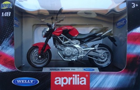 APRILIA Shiver 750 motocykl 1:18 Welly metalowy APRILIA Shiver 750 motocykl 1:18 Welly metalowy