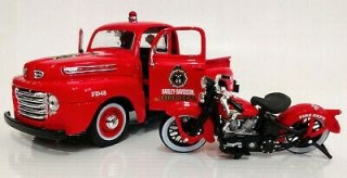 HARLEY DAVIDSON 1936 EL Knucklehead +FORD F-1 1:24