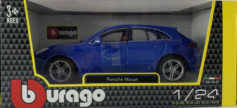 Porsche Macan blue 1:24 model Bburago 21077 SUV