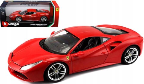 FERRARI 488 GTB red duży model 1:18 Bburago 16008 FERRARI 488 GTB red duży model 1:18 Bburago 16008