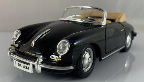 Porsche 356 B cabriolet 1:24 black Bburago 22078 Porsche 356 B cabriolet 1:24 black Bburago 22078