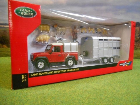 Land Rover przyczepa zwierzęta 1:32 Britains 43138 Land Rover przyczepa zwierzęta 1:32 Britains 43138