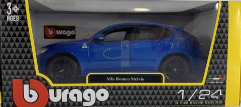 Alfa Romeo Stelvio blue 1:24 model Bburago 21086 Alfa Romeo Stelvio blue 1:24 model Bburago 21086