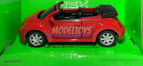 VW New Beetle Convertible red 1:34 Welly 42352F VW New Beetle Convertible red 1:34 Welly 42352F