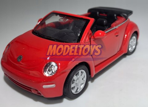 VW New Beetle Convertible red 1:34 Welly 42352F VW New Beetle Convertible red 1:34 Welly 42352F
