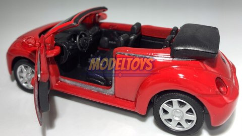 VW New Beetle Convertible red 1:34 Welly 42352F VW New Beetle Convertible red 1:34 Welly 42352F