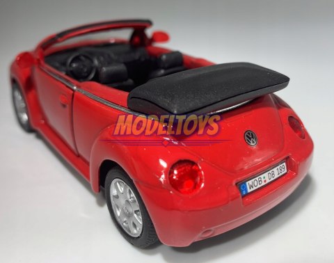 VW New Beetle Convertible red 1:34 Welly 42352F VW New Beetle Convertible red 1:34 Welly 42352F