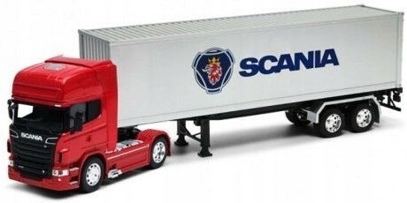 SCANIA V8 R730 z naczepą TIR model WELLY 1:32