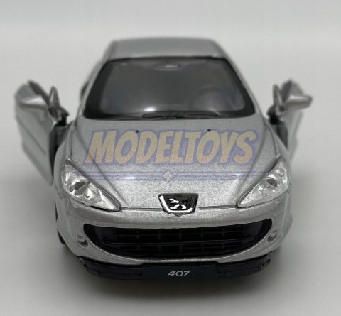 Peugeot 407 Coupe srebrny 1:34 Welly 42368F Peugeot 407 Coupe srebrny 1:34 Welly 42368F
