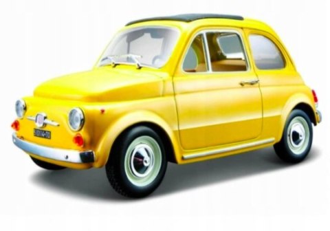 Fiat 500 f 1965 yellow 1:24 metalowy Bburago 22098 Fiat 500 f 1965 yellow 1:24 metalowy Bburago 22098