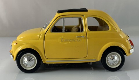 Fiat 500 f 1965 yellow 1:24 metalowy Bburago 22098 Fiat 500 f 1965 yellow 1:24 metalowy Bburago 22098