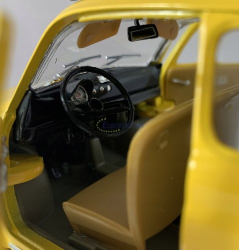 Fiat 500 f 1965 yellow 1:24 metalowy Bburago 22098 Fiat 500 f 1965 yellow 1:24 metalowy Bburago 22098