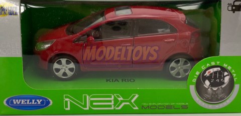 KIA Rio czerwona 1:34 Welly 43670RI-F KIA Rio czerwona 1:34 Welly 43670RI-F
