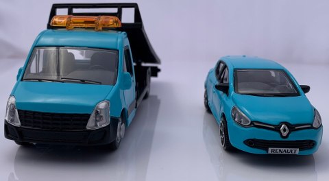 AUTOLAWETA laweta + RENAULT Clio Bburago 1:43 AUTOLAWETA laweta + RENAULT Clio Bburago 1:43