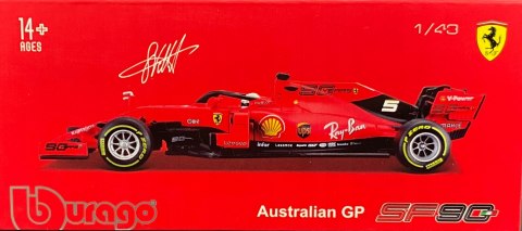 Bolid F1 FERRARI SF90 S. Vettel KASK BBurago 1:43 Bolid F1 FERRARI SF90 S. Vettel KASK BBurago 1:43