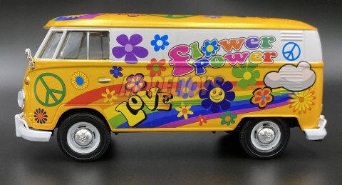 VW Type 2 T1 Flower Power 1:24 Motormax 79575 VW Type 2 T1 Flower Power 1:24 Motormax 79575