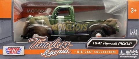 Plymouth 1941 Pickup 1:24 model Motormax 73278 Plymouth 1941 Pickup 1:24 model Motormax 73278
