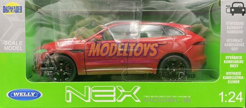 Jaguar F-Pace red metal model 24070 Welly 1:25 Jaguar F-Pace red metal model 24070 Welly 1:25