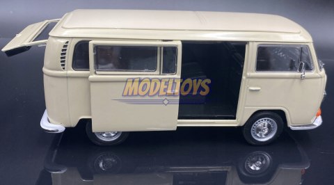 VW Volkswagen T2 1972 beige model 22472 WELLY 1:24 VW Volkswagen T2 1972 beige model 22472 WELLY 1:24
