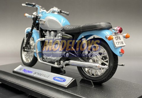 TRIUMPH Bonneville 2002 blue model 1:18 Welly TRIUMPH Bonneville 2002 blue model 1:18 Welly