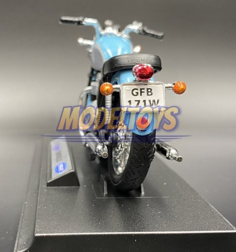TRIUMPH Bonneville 2002 blue model 1:18 Welly TRIUMPH Bonneville 2002 blue model 1:18 Welly