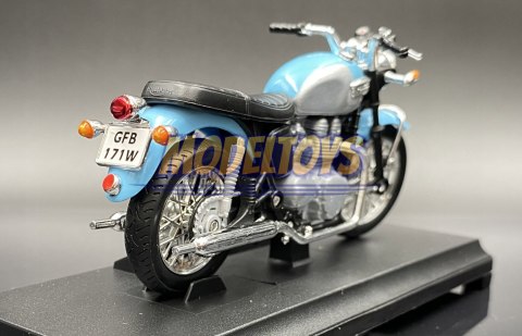 TRIUMPH Bonneville 2002 blue model 1:18 Welly TRIUMPH Bonneville 2002 blue model 1:18 Welly