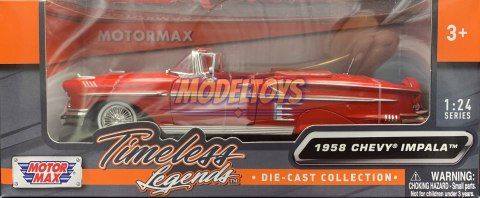 Chevrolet Impala 1958 red 1:24 Motormax 73267 Chevrolet Impala 1958 red 1:24 Motormax 73267