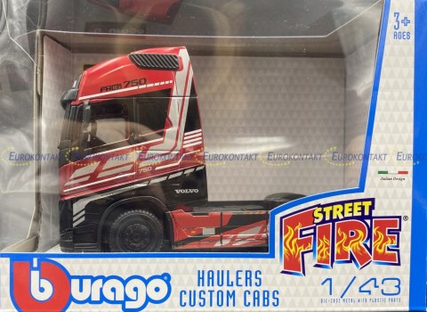 VOLVO FH16 750 Custom Cabs red 32203 Bburago 1:43 VOLVO FH16 750 Custom Cabs red 32203 Bburago 1:43