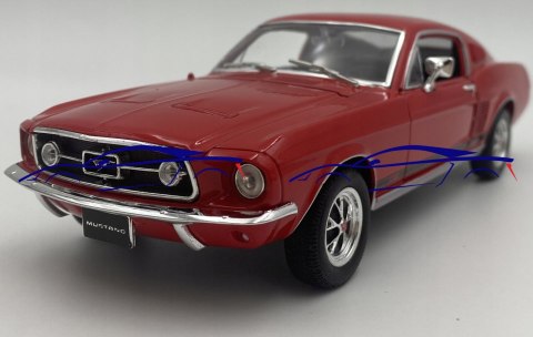 Ford MUSTANG GT 1967 red model 22522 Welly 1:24 Ford MUSTANG GT 1967 red model 22522 Welly 1:24