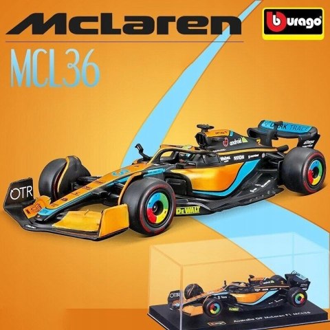 McLaren MCL36 F1 2022 Ricciardo KASK BBurago 1:43 McLaren MCL36 F1 2022 Ricciardo KASK BBurago 1:43