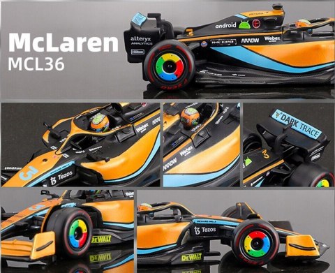 McLaren MCL36 F1 2022 Ricciardo KASK BBurago 1:43 McLaren MCL36 F1 2022 Ricciardo KASK BBurago 1:43