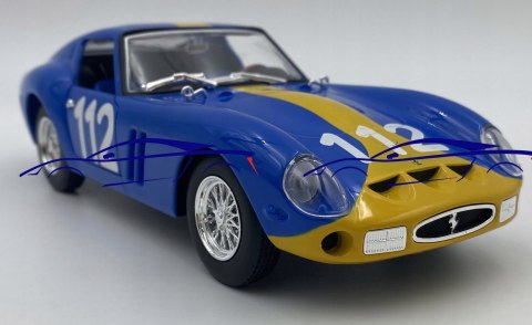 FERRARI 250 GTO #112 blue Bburago 26305 1:24 FERRARI 250 GTO #112 blue Bburago 26305 1:24