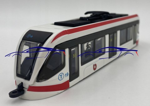 TRAMWAJ metalowy 20cm BBurago 32105 red TRAMWAJ metalowy 20cm BBurago 32105 red