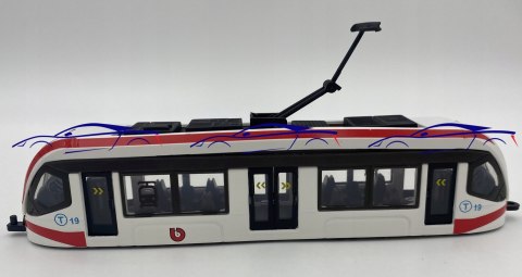 TRAMWAJ metalowy 20cm BBurago 32105 red TRAMWAJ metalowy 20cm BBurago 32105 red