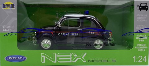 Fiat 500 Carabinieri model 22515IC Welly 1:24 Fiat 500 Carabinieri model 22515IC Welly 1:24