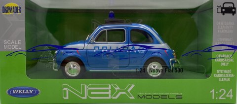 Fiat 500 Polizia model 22515IP Welly 1:24 Fiat 500 Polizia model 22515IP Welly 1:24