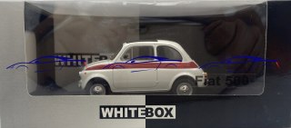 Fiat 500 white red 1960 WhiteBox 124182 1:24