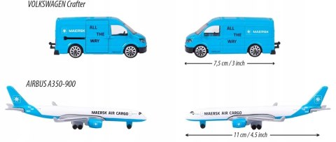 MAERSK VW Crafter + Airbus A350 Majorette Logistic METAL MAERSK VW Crafter + Airbus A350 Majorette Logistic METAL