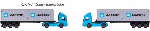 MAERSK Volvo FMX Majorette Logistic METAL 2 kontenery MAERSK Volvo FMX Majorette Logistic METAL 2 kontenery
