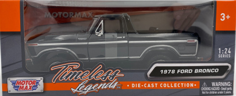Ford Bronco (hard top) 1978 1:24 Motormax 79374 black Ford Bronco (hard top) 1978 1:24 Motormax 79374 black