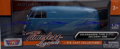 VW Type 2 T1 Delivery Van 1:24 Motormax 79342 blue VW Type 2 T1 Delivery Van 1:24 Motormax 79342 blue