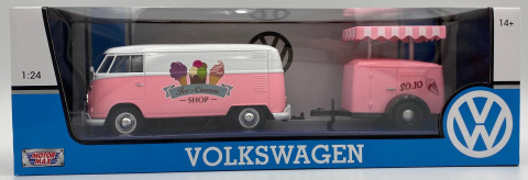 Volkswagen (T1) z budką z lodami 1:24 Motormax 79672 Volkswagen (T1) z budką z lodami 1:24 Motormax 79672