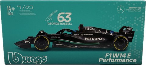 Bolid F1 Mercedes W14 Russel #63 KASK BBurago 1:43 Bolid F1 Mercedes W14 Russel #63 KASK BBurago 1:43