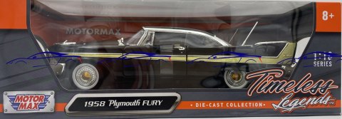 Plymouth Fury 1958 1:18 model Motormax 73115 black Plymouth Fury 1958 1:18 model Motormax 73115 black